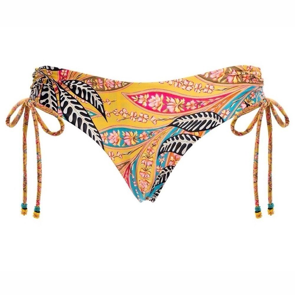 NWT Agua Bendita Eco Eda Luia Reversible Tie Bikini Bottom Floral Size 3XL